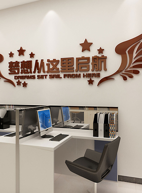 梦想从这里起航励志墙贴办公室墙面装饰企L业公司会议室文化背景