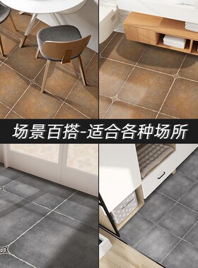 欧式仿瓷砖地板贴纸耐磨自粘厨房地贴装饰防水防油防滑卫生间遮丑