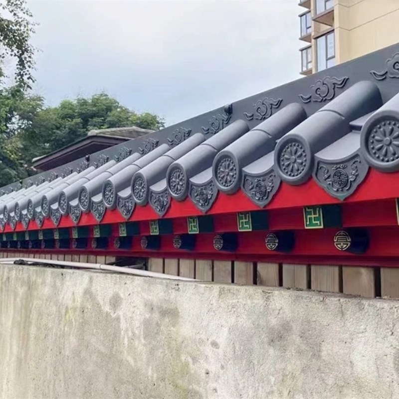 小号特厚免架子瓦树脂中式仿古塑料雨搭L新中式一体瓦屋檐装饰 - 图2