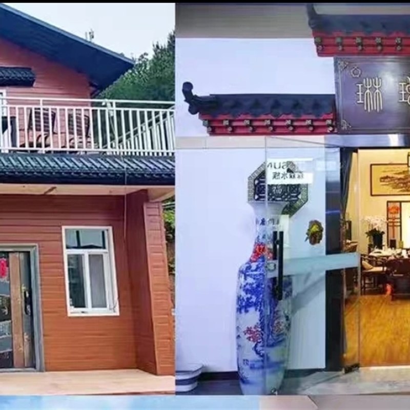 小号特厚免架子瓦树脂中式仿古塑料雨搭L新中式一体瓦屋檐装饰 - 图3