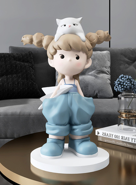 创意女孩客厅装i饰桌面摆件玄关电视柜酒柜旁家居装饰品治愈小物