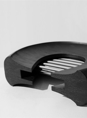 简约黑色实木几何金属摆t件样板间售楼处客厅玄关家居软装饰品