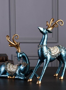 鹿摆件桌面家居饰品客厅电视柜装E饰玄关搬家礼物乔迁新居礼品