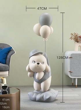 创意呆萌狗客厅大l型落地摆件家居装饰品电视柜沙发旁乔迁新居礼