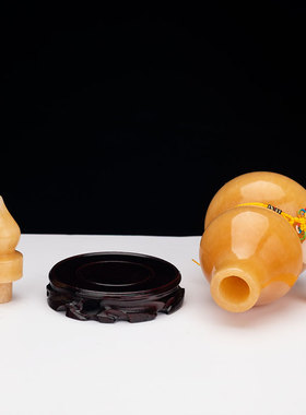 玉石空心葫芦开口玉葫芦摆件开业F乔迁礼品禄客厅玄关中式摆设