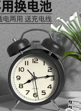 闹钟老人大声超大声p音超级的强行叫醒网红桌面时钟老式学生用
