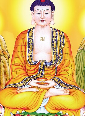 全堂佛菩萨画像挂画横幅家用全佛图装H饰画满堂佛丝绸卷轴画定制