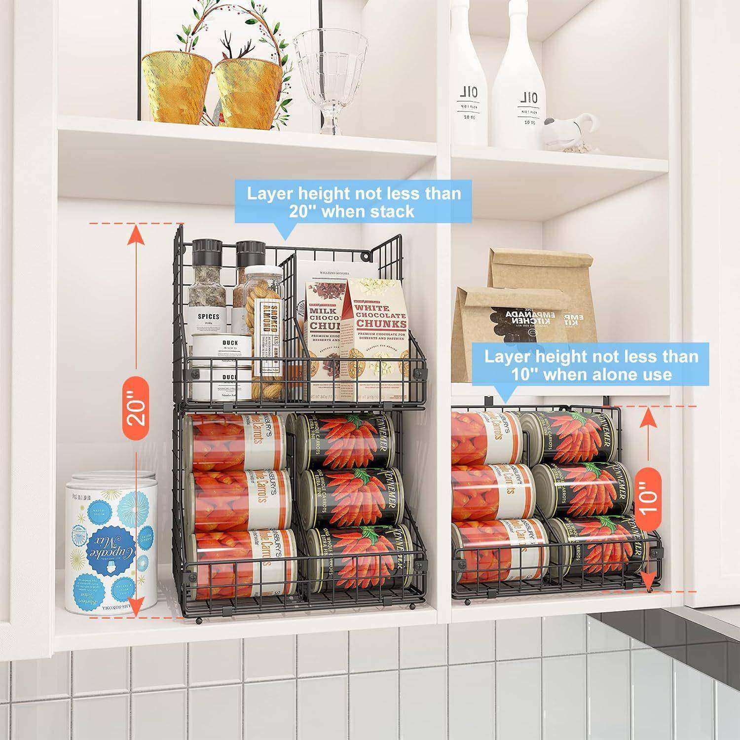 两层堆叠收纳篮厨房带可调节可隔板苏打罐收纳FGSNJ24盒储罐式存,淘宝优惠券,粉丝福利购,淘宝优惠卷