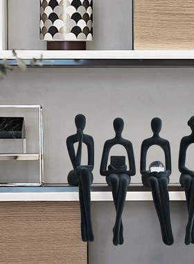 创意简约艺术抽象人物摆件欧式家居装饰品P轻奢高档客厅办公室