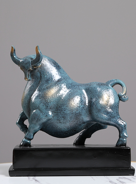 新中式办公室桌牛摆件家居饰y品客厅酒柜电视柜装饰品摆设工艺品