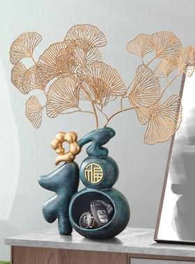 新中式玄关摆f件入户钥匙收纳盒客厅家居装饰品进门办公室葫芦