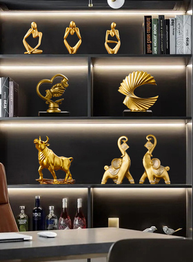 轻奢摆件马到成功家居客厅电视柜酒柜办公O室桌面高档软装饰品