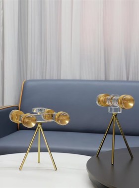 欧式轻奢创意水晶望远镜装饰办公B室玄关卧室餐厅书房茶几家居摆