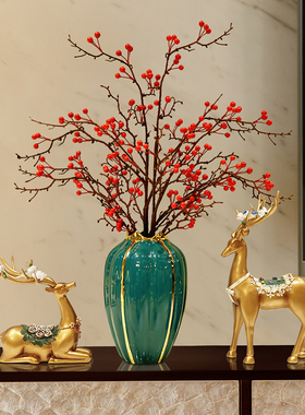 电视柜装饰摆件家居饰品创意y轻奢高档玄关鹿花瓶乔迁新居礼品