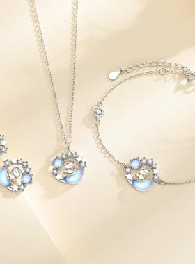 萌马追月S999纯银锁骨链