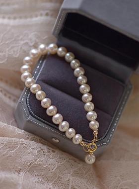 天然淡水珍珠手链女款14k包金