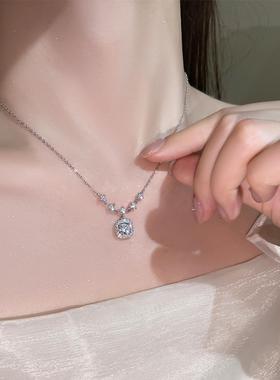 999纯银方糖锆石锁骨链