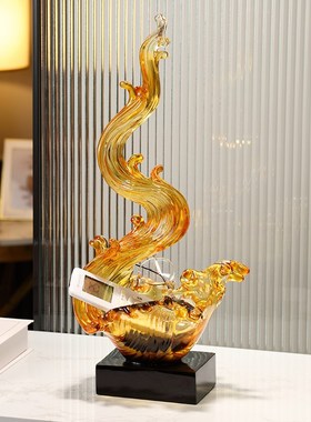 新中式风生水起j客厅玄关办公室高端桌面摆件装饰乔迁新居礼品