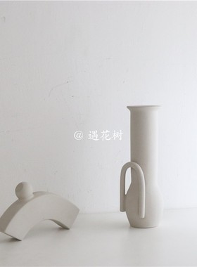 is极简北欧风创意陶瓷花瓶烛台家居饰品摆件花S盆民宿咖啡店陈列