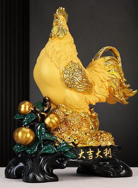 鸡摆件大吉大利公鸡招财金鸡十二生肖工艺品家居客厅玄关装饰品