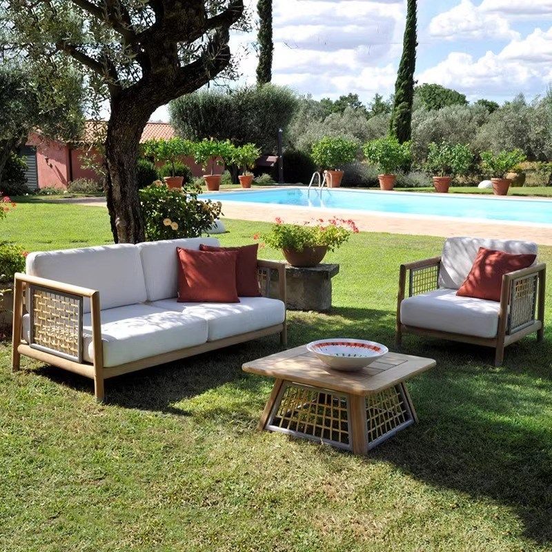 户外沙发名宿阳光房酒店别墅阳台样板房庭院室外实木柚木藤编沙发,淘宝优惠券,粉丝福利购,淘宝优惠卷