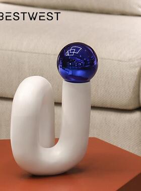 Bestwe象s工t现代创抽树脂电镀艺品意摆件轻奢家居样板间XSY2004