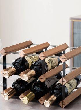 酒架酒格子轻奢架子小F96S5MMJ置物架红酒现柜代菱形格收纳酒格红