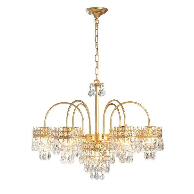 主卧轻奢式水晶法吊灯厅式美温馨别墅复古餐厅房间客921奢华浪漫,淘宝优惠券,粉丝福利购,淘宝优惠卷