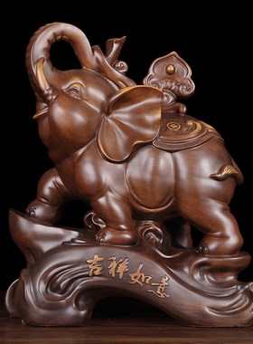 招财大象摆件一对葫芦如意象乔迁新居客厅M酒柜电视柜装饰开业礼