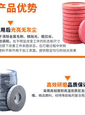 金信角磨机抛光轮100尼龙纤维不锈钢抛光片金属拉丝磨光机打磨片