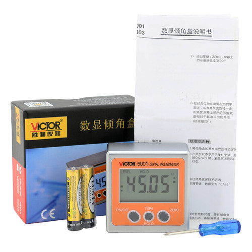 VICTOR胜利VC5001/VC5003/VC5005/VC5006数显倾角仪 角度尺倾角盒 - 图0