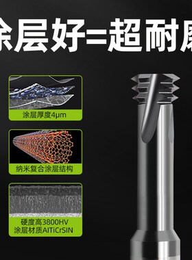 螺纹铣刀M1M2.5M2M3加工中心铣牙刀M4M5M6单牙三牙合金钨钢洗牙刀