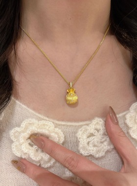 花丝高级感镶钻中式复古金色轻奢