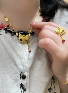 宫廷复古澜焰狐狸面具首饰