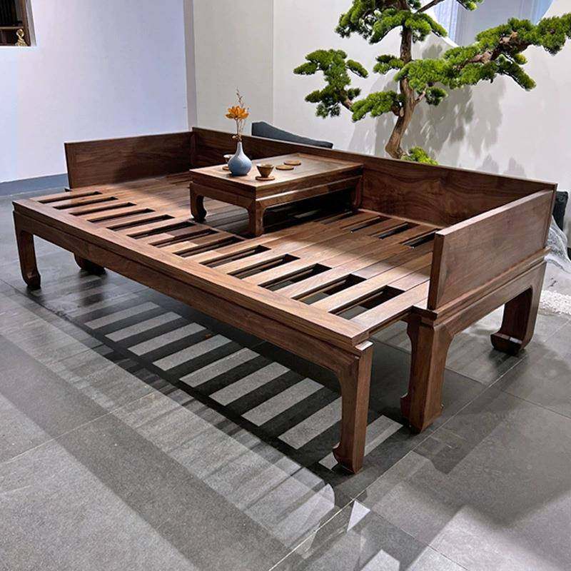 新中式老木罗汉实木小户型客榆木厅沙发打坐CLZ床榻实长条椅床美,淘宝优惠券,粉丝福利购,淘宝优惠卷