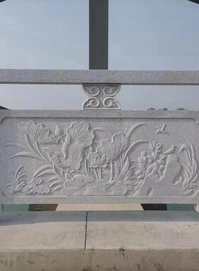 市政工程河石道石栏刻杆河岸扶手003天杆然汉白玉拱桥栏雕石雕栏