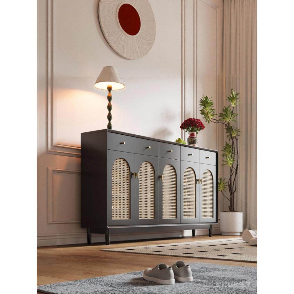 法式壁挂式实木框架入口鞋柜大容量藤制鞋柜新型家居收纳鞋柜,淘宝优惠券,粉丝福利购,淘宝优惠卷