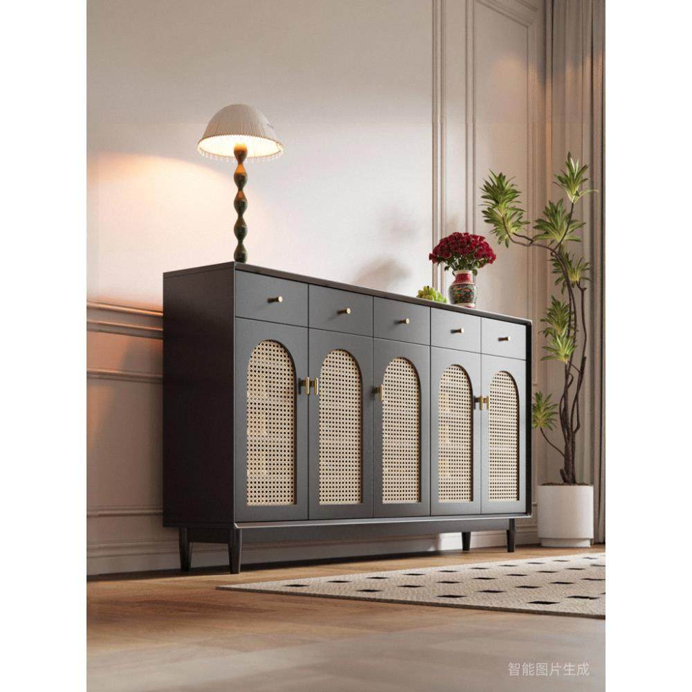 法式壁挂式实木框架入口鞋柜大容量藤制鞋柜新型家居收纳鞋柜,淘宝优惠券,粉丝福利购,淘宝优惠卷