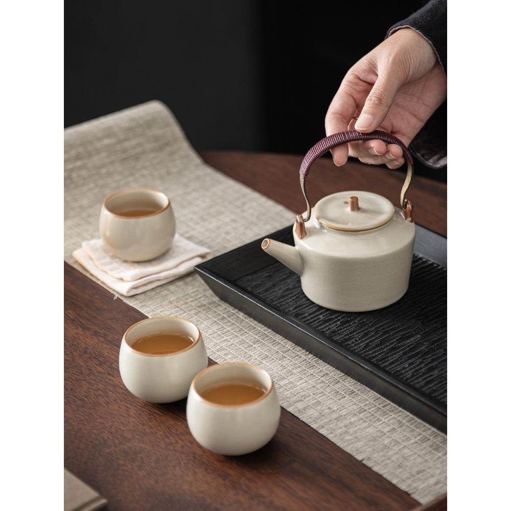 米黄汝窑西施壶陶瓷小茶壶泡茶喝茶家用茶水壶单壶泡茶器功夫茶具,淘宝优惠券,粉丝福利购,淘宝优惠卷