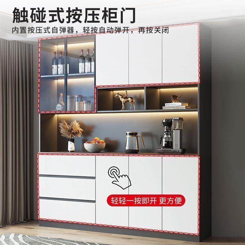 fE实木餐边柜LSS靠墙一体高柜客柜现厅酒柜现做L茶水柜代简约储物 - 图1