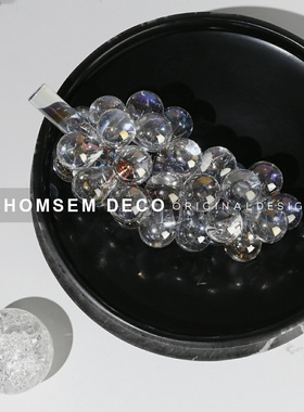 简约软装家居样板房间轻奢水晶葡F萄创意摆件售楼处大厅装饰品