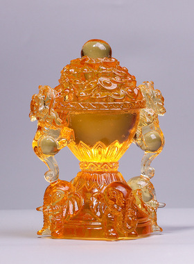 大象上拱财琉璃摆件象元宝客厅B家居摆设装饰品工艺品古典礼盒装