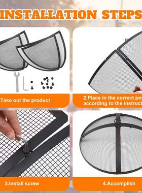 炉圆形铁带艺火盆网溅盖工00251具户外篝火防火星网罩烧烤防护网