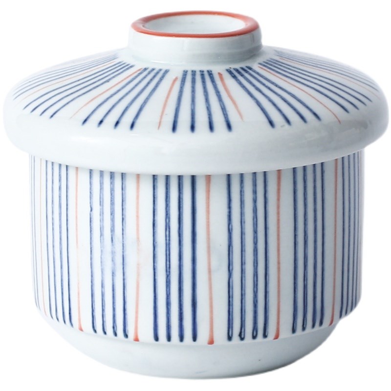 陶瓷小炖盅燕窝盅隔水陶瓷碗带盖酒店日式商用蒸蛋圆形炖养生汤盅 - 图2