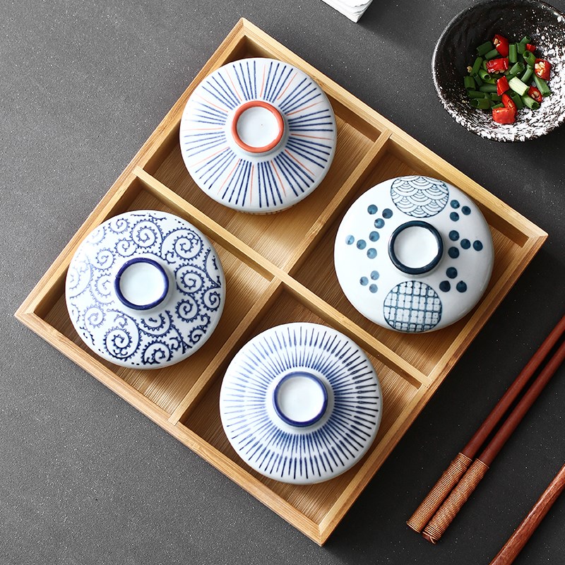 陶瓷小炖盅燕窝盅隔水陶瓷碗带盖酒店日式商用蒸蛋圆形炖养生汤盅 - 图1