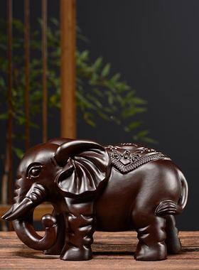 黑檀木雕象摆件一大对质00006大象电视木柜关客厅家居桌面装饰玄