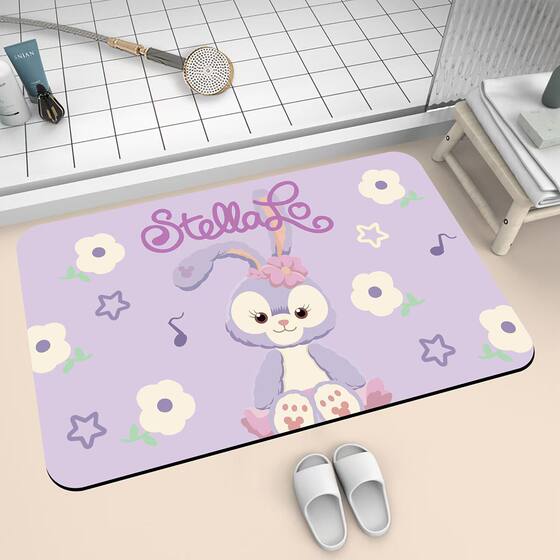 Cartoon cute xingdailu diatom mud floor mat bathroom water-absorbent quick-drying non-slip floor mat entry home stain-resistant and wear-resistant floor mat