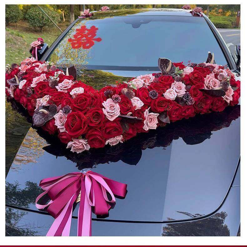 婚车装饰头感花车队拉花主车大v仿真花结婚头全车花吸盘婚车97818,淘宝优惠券,粉丝福利购,淘宝优惠卷