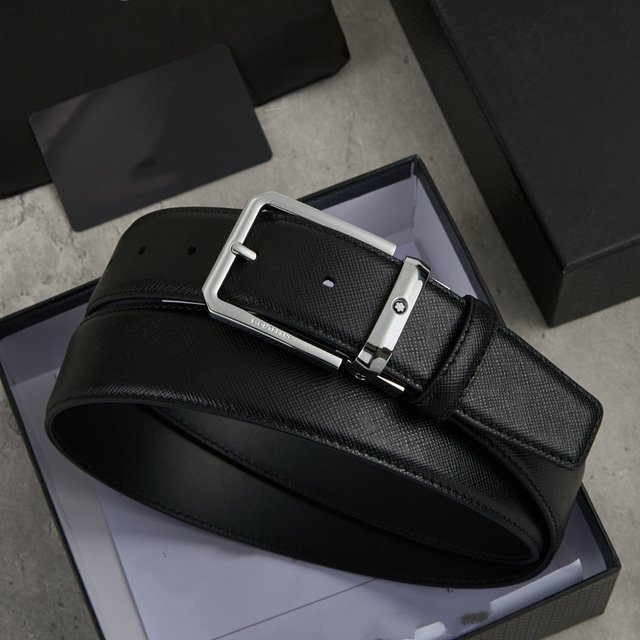 2025 New Men's Belt Luxury Big Brand Letter Double-Sided Belt Formal Genuine Cowhide Leather Pants Belt Hexagonal Star Buckle