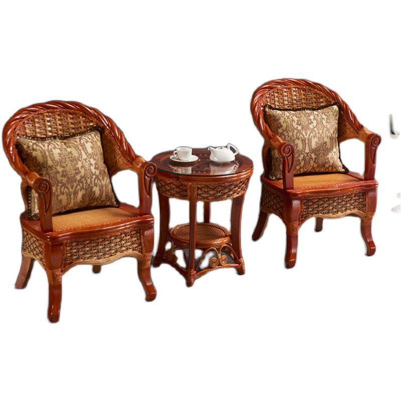 藤椅编几三1036件套家用实木真藤休简闲单人靠背椅子阳台约桌椅茶,淘宝优惠券,粉丝福利购,淘宝优惠卷